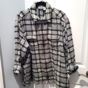 Vintage Xhilaration Plaid Shacket Zip Top 90's Y2k